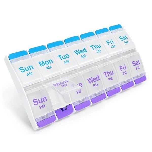 Ezydose 7 Day AM-PM Push Button Pill Reminder