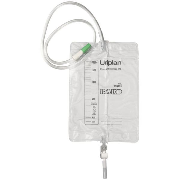 Bard Overnight Drain Bag Sterile with Flip Flo 2L