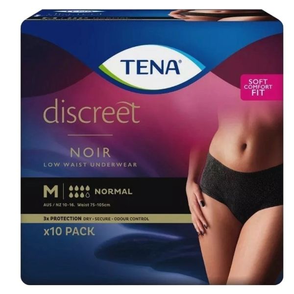 Tena Womens Discreet Pants Medium Black Pk10
