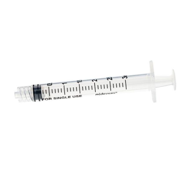 MDevices Syringe Luer Lock 3ml Concentric Without Needle Box 100