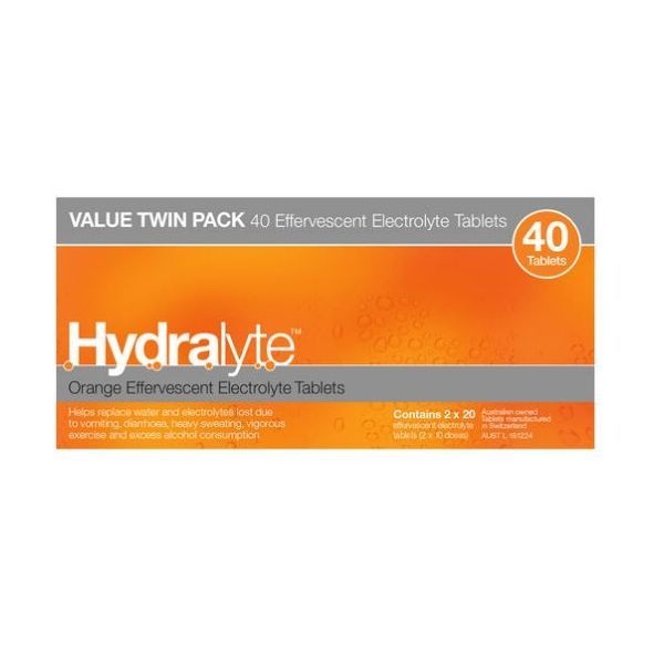 Hydralyte Effervescent Orange 40 tabs