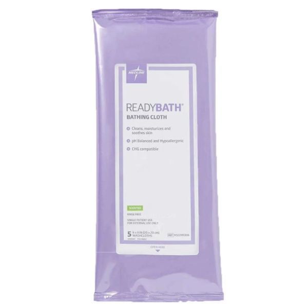 Readybath Total Std Washcloths Fragrance Free 20x20cm Pack 5