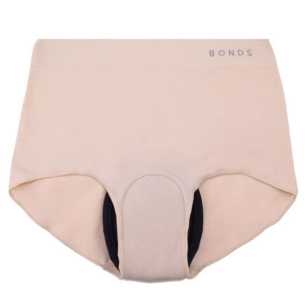 Womens Bonds Comfytails Full Brief with Pad Size 14 Nude 250m
