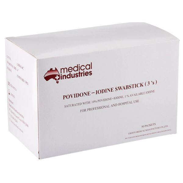 Povidone Iodine Swabstick Pack 50