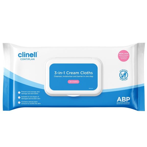 Clinell ContiPlan 3 In 1 Cream Cloths Pack 25