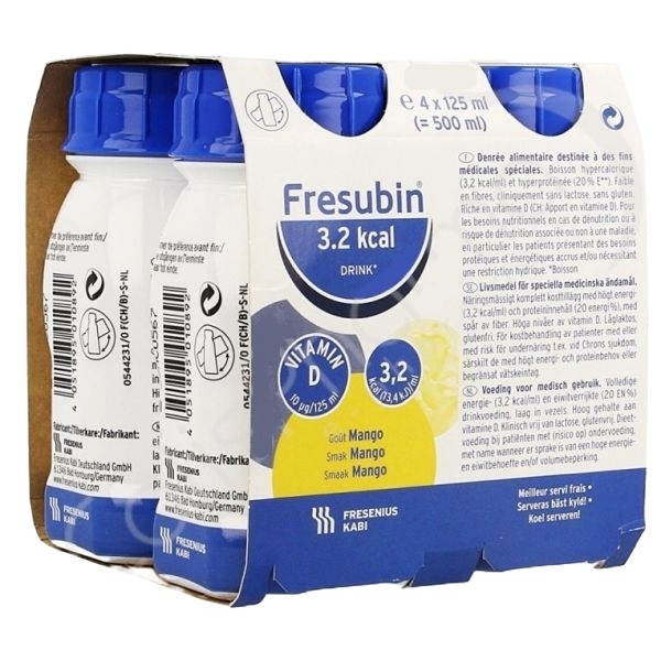 Fresubin 3.2kcal Drink Mango 125mL Easybottle Pack 4