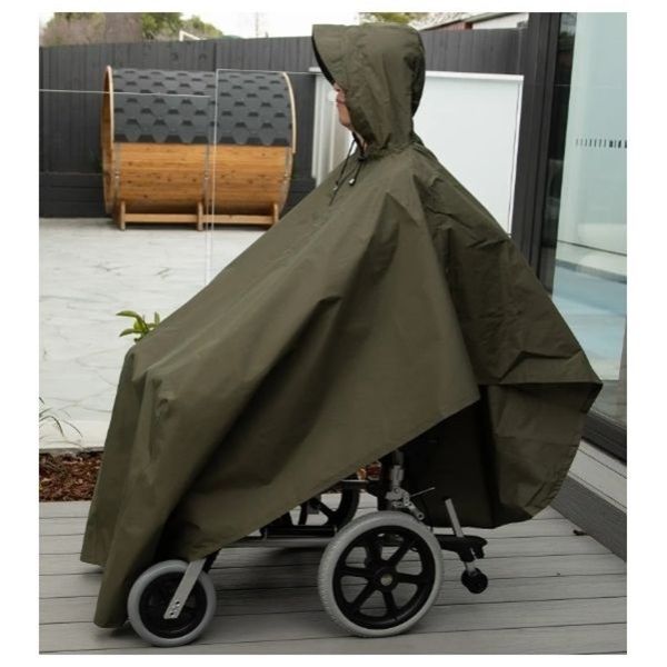 Staydry Wheelchair Poncho Khaki Green
