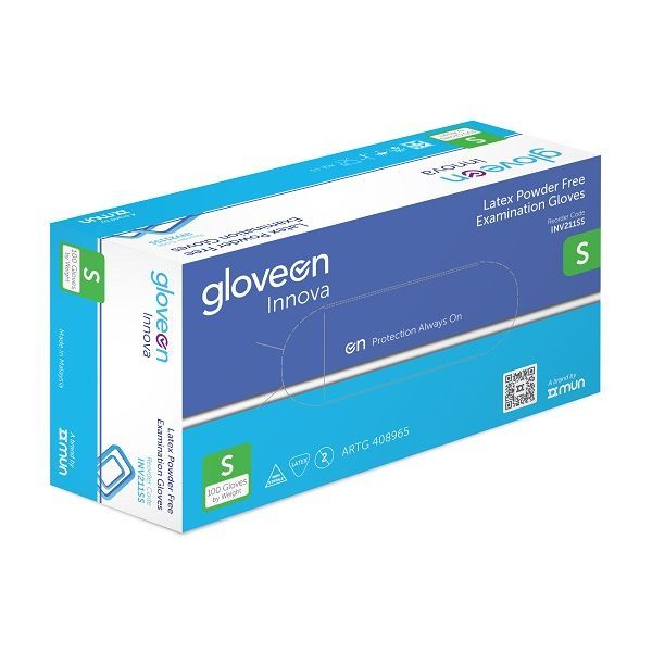 GloveOn Innova Latex Gloves Powder Free Small Box 100